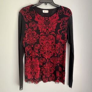 Petit Pois by Viviana G Velvet Feel Sheer Arms Popover Whimsy Goth NO SIZE TAG M